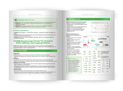 MCAT Simplified Book interior page showing MCAT Organic Chemistry content on fluid dynamics and viscosity with diagrams